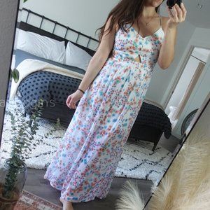 White Floral Maxi Dress- CANDIES